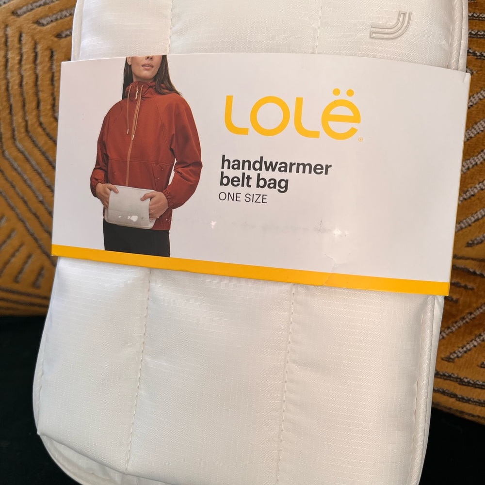 New Lole Ivory Handwarmer Belt Bag, crossbody purse